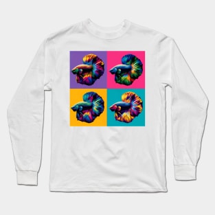 Halfmoon Plakat Male Betta - Cool Tropical Fish Long Sleeve T-Shirt